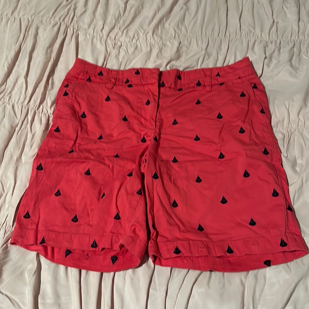 Pink and navy sailboat shorts